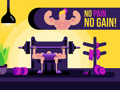 No pain, no gain! gym sport workout