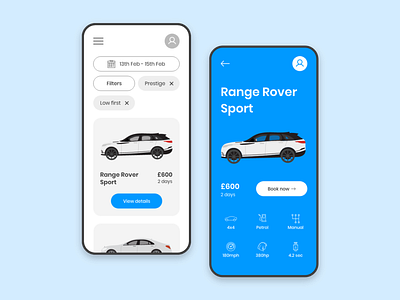 Car Rentals Page Idea