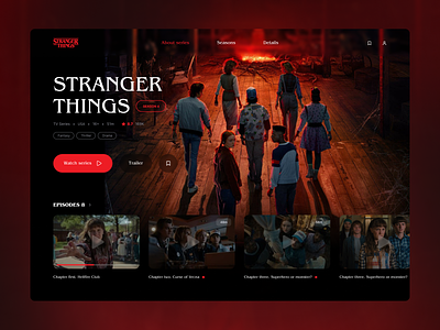 Web Design – Stranger Things 4 cinema design makeevaflchallenge makeevaflchallenge6 movie streaming tv series ui webdesign