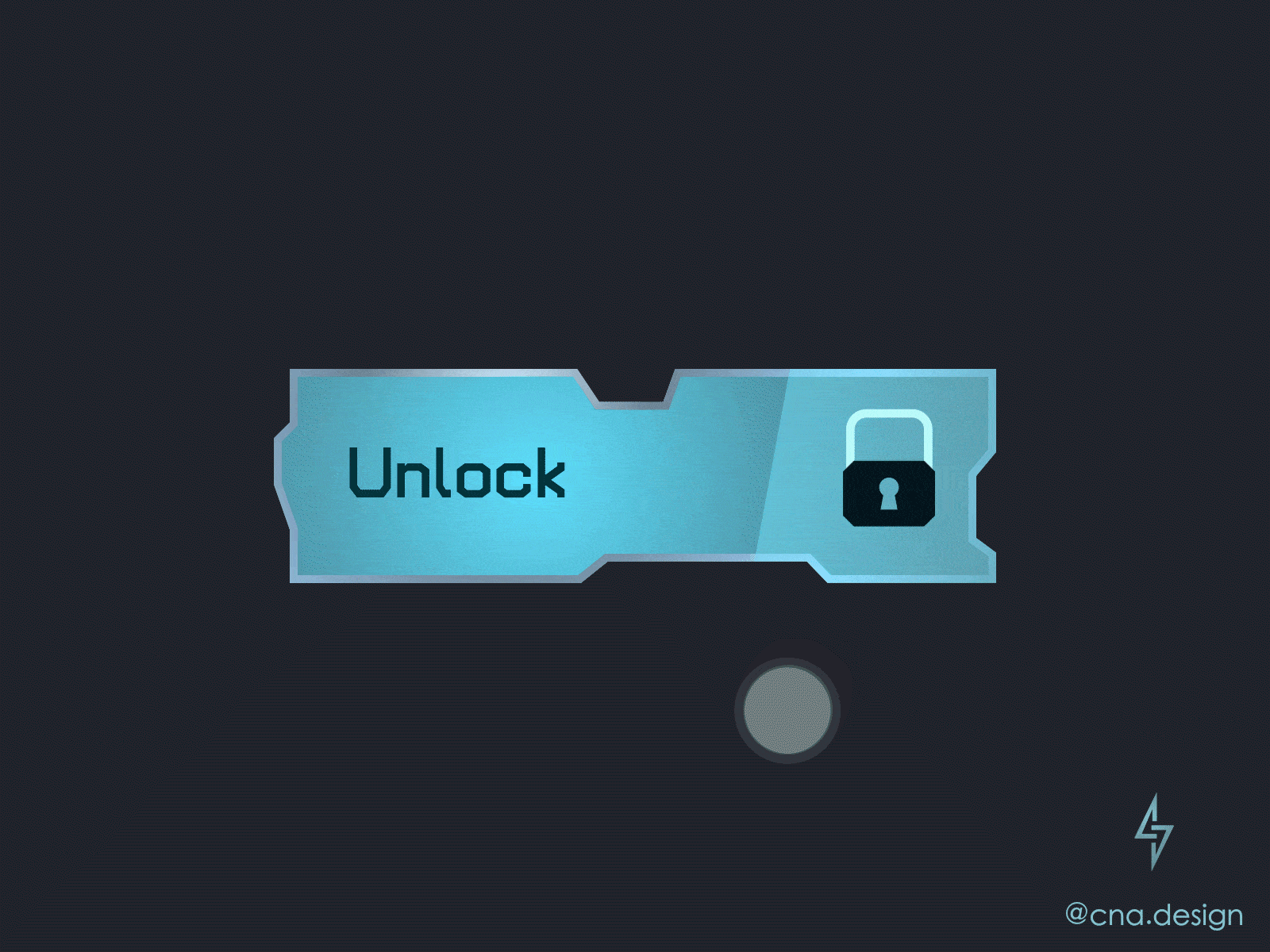 Unlock button micro-interaction