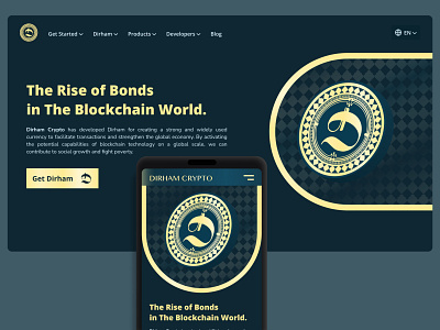 Dirham Crypto Landing page