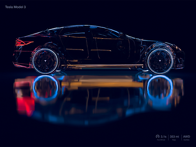 Tesla: 3D design & Animation 3d 3d animation aftereffects behance black blue car cinema4d creative gold neon nice photoshop red speed tesla top