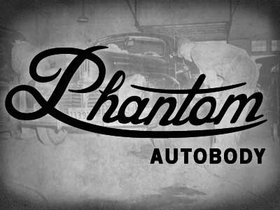 Phantom Autobody Branding americana branding design logos typography