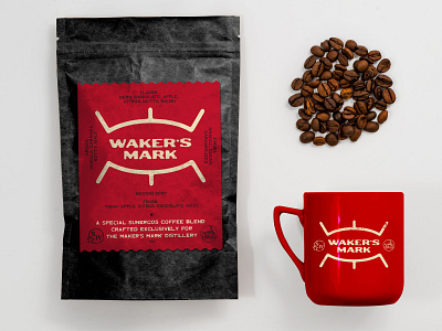 Wakers Mark Coffee Packaging black brand design branding branding design coffee design identity identity design logo packaging packaging design red