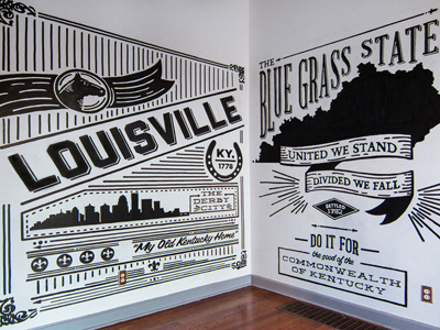 Videobred Mural hand drawn illustration mural typography