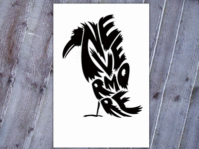 The Raven hand drawn type illustration typography