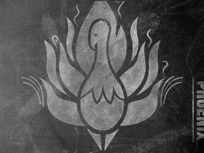Phoenix Illustration bird burning chalk flames hand craft effect illustration phoenix