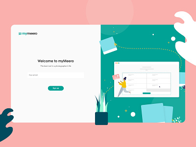 Login myMeero illustration login photographer spark tools ui ux