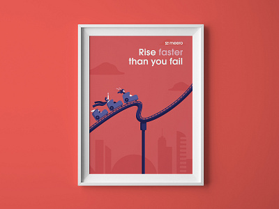 Meero values - Rise faster than you fail branding design illustration vector