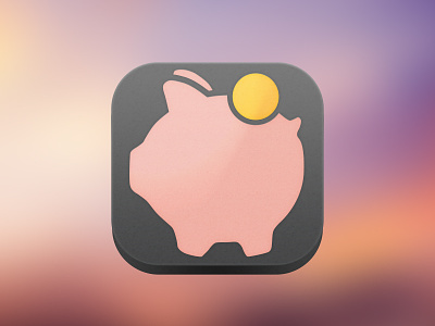 Piggy bank coin icon pig save