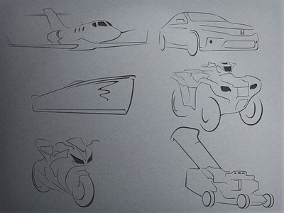 Lifestyle Shapes boat car illustration lifestyle motorcycle mower plane vector