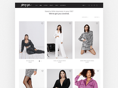 Nasty Gal - products list page concept design ecommerce fashion marketplace product page ui design ux design
