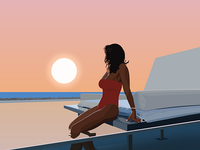 Sun Seeker animation design flat illustration vector