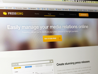 Page tour for pressking.com blur blurry clean landing landing page simple simplicity tour