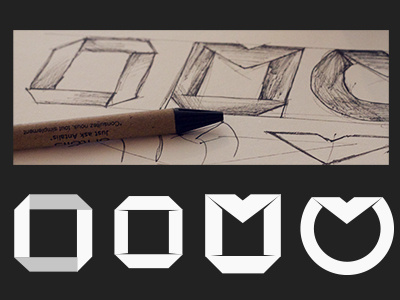 TheCompanyInbox logo: the making of flat design flat logo logo making of origami wip work in progress