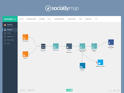 Sociallymap redesign app app menu app navigation feed flat app navigation sociallymap ui user experience user interface ux widget