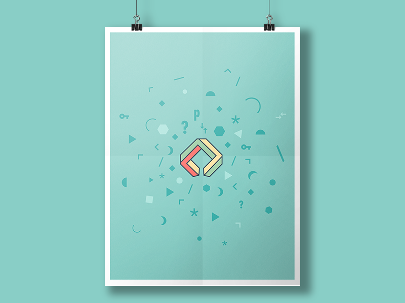 Poster for puzzling site identity green keyhole impossible geometry impossible shape puzzling stack exchange stack overflow logo