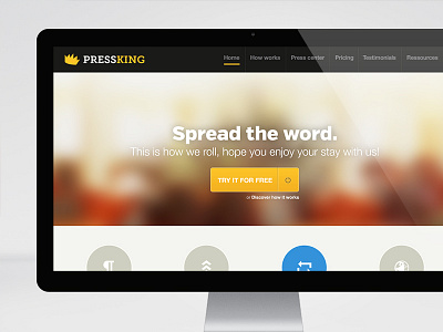 Pressking.com homepage [final] blurry clean homepage minimalist simple web design