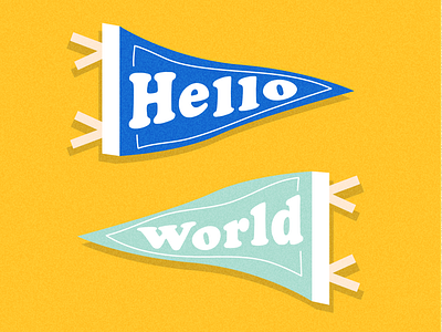 Pennant Flag - Hello World! badge flag patches pennant