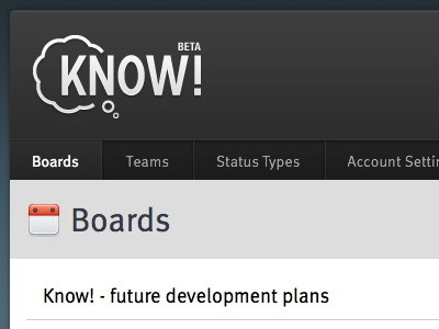 Know! user interface know! project management ui web apps