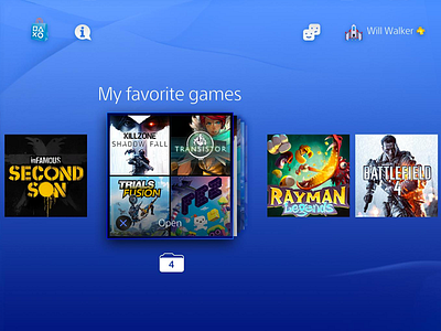 Playstation 4 Folder Concept concept fake folder game invite notification playstation 4 ps4 trophy update