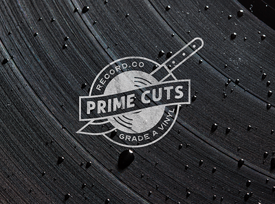 Prime Cuts Record Co. Logo analog audio brand brand design branding deli design knife logo meat record records vinyl