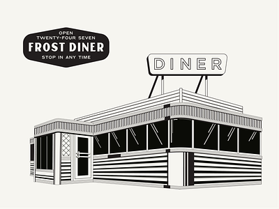 Frost Diner 50s diner illustration line old school retro