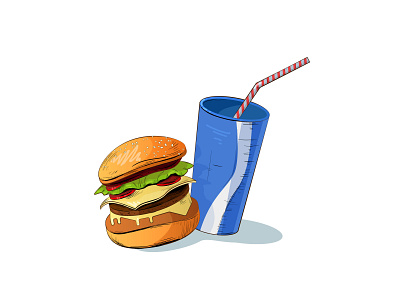 Junk food illustration vector