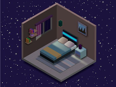 Bedroom Isometric illustration vector