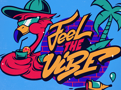 Feel The Vibe illustration characters digitalart illustration letters vector