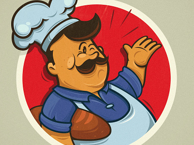 The fat baker character design digitalart illustration vector