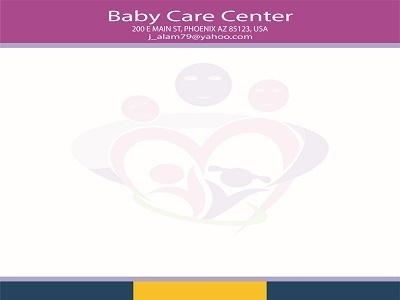 Baby Care Center Letterhead branding design illustration letterhead vector