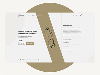 Glasses web-store clean design minimal ui ux webdesign