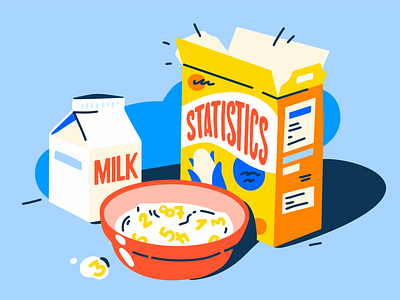 Statistics for Breakfast artwork breakfast illustration milk sales statistics streaming