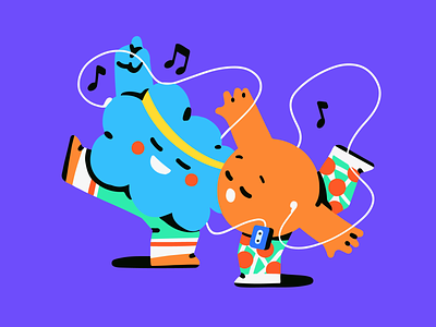 Nice dancing guys 🥁 character character design dance illustration