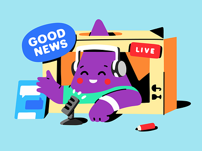 Young streamer 😆🎥 chat illustration livestream news overlays restream stream streamer streaming