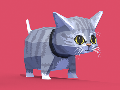 Kitty 3d animal character character art low poly lowpoly lowpolyart