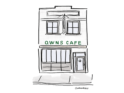 QWNS Cafe Custom Illustration advertising branding campaign design icon illustration minimal watercolor whimsical