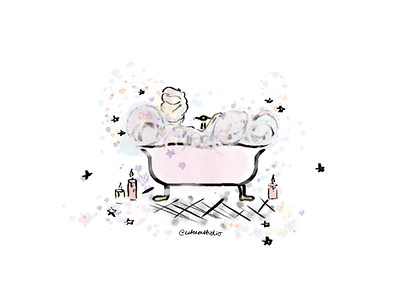 bubble bath card design design icon illustration minimal watercolor whimsical