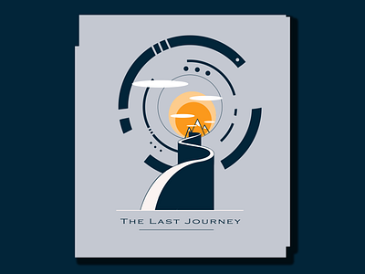 .The Last Journey. circle design flat graphic illustration logo mountains road