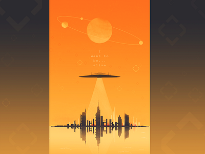 I Want To Be... city design graphic illustration space ufo