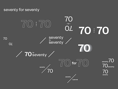 70 for 70 branding design flat type typography