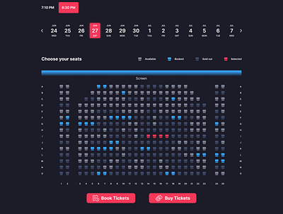 Cinema hall seats booking booking cinema desgin figma grapgic design prototype typography ui ui design uidesign uiux ux ux design uxdesign web design