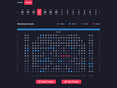 Cinema hall seats booking