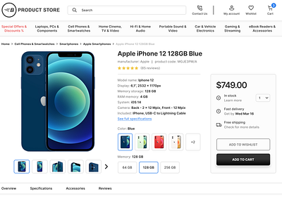 iPhone 12 Product Page ecommerce figma graphic design graphicdesign iphone product page shop ui ux web webdesign