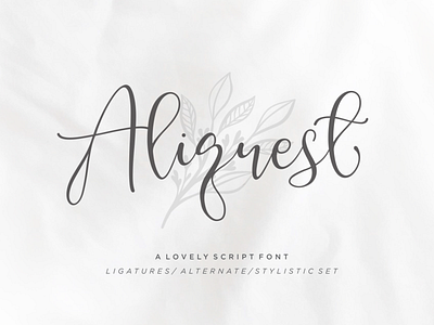 Aliquest Script Font branding brush font business classic elegant exclusive fashion feminime font letterring signature