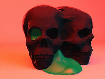 Ego 3d ego. illustration. skull.