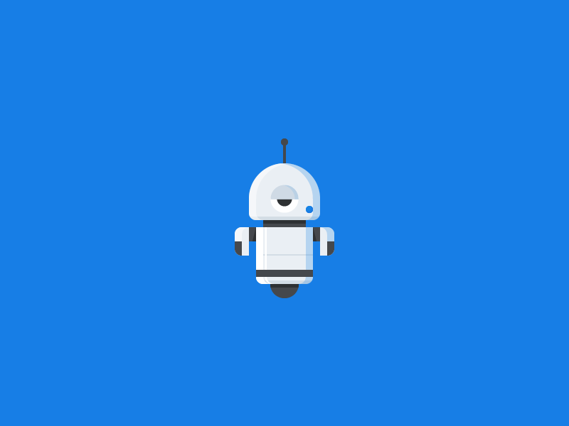 Podi is judging you. blue bot character droid flat friendly illustration mascot monster robot work