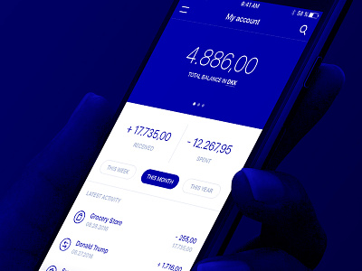 Your bank account app bank design ios mobilepay money pay payment send transfer ui ux