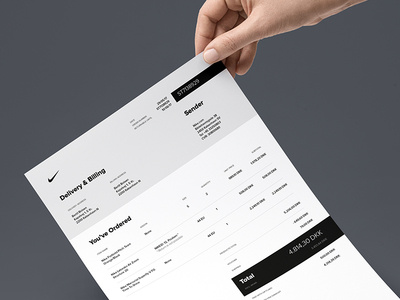 invoice nike dribbble mockup